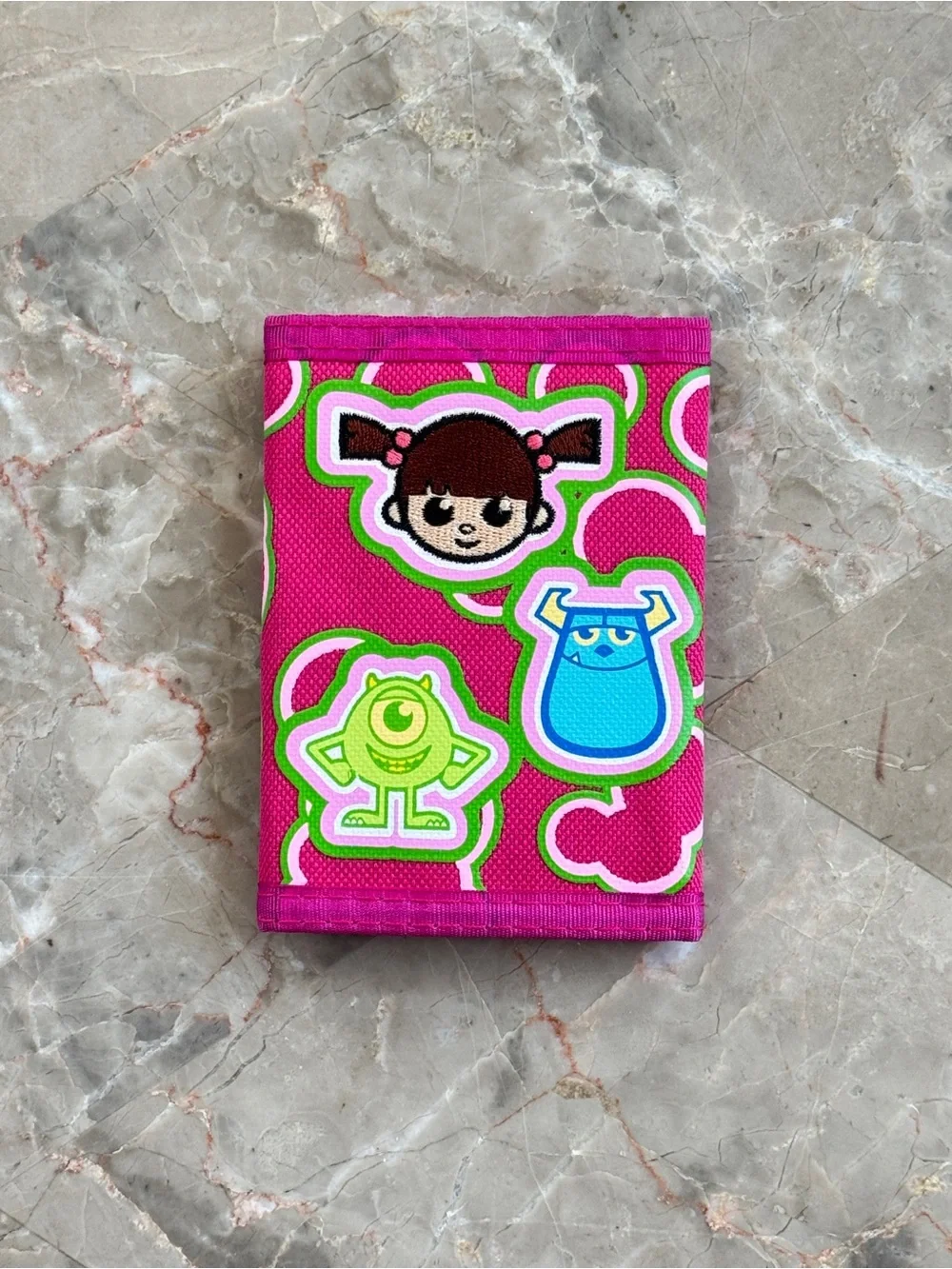Kids Pink Monsters Inc. Wallet with Character Patches